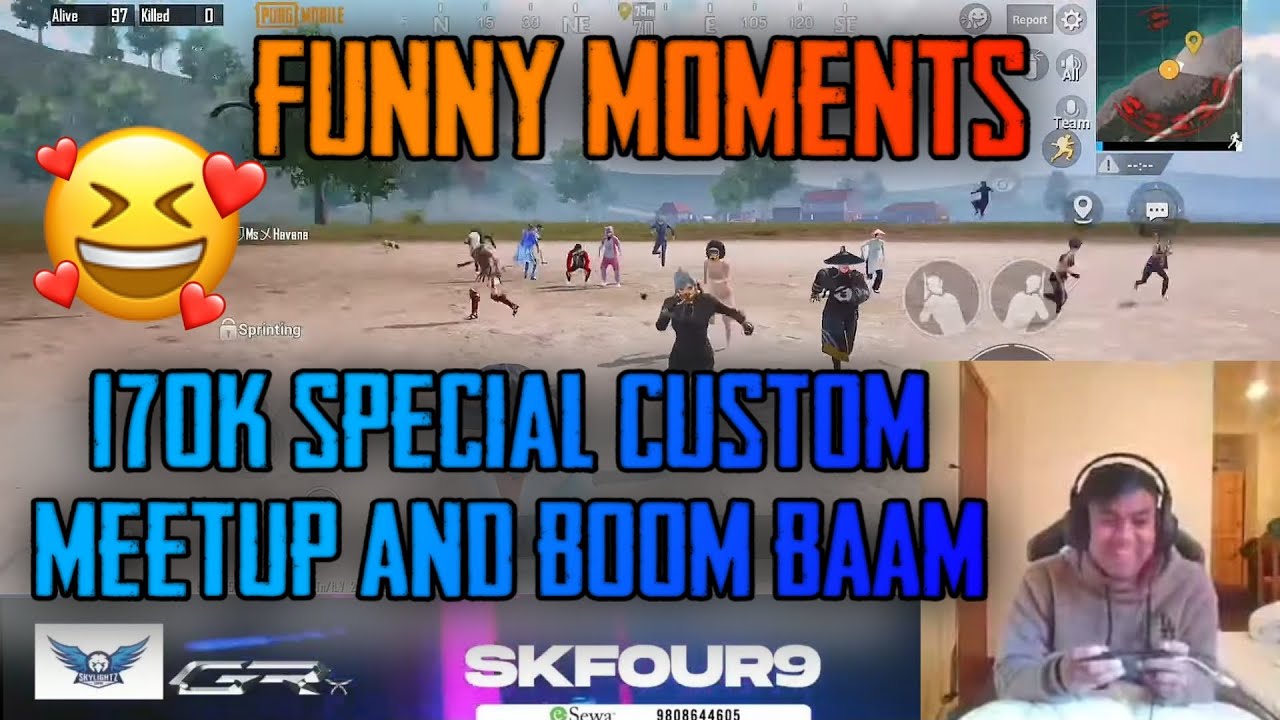 SK49 170K SPECIAL CUSTOM MEETUP & BOOM BAAM 🤩 | FUNNY MOMENTS WITH SK49 😂 | PUBGM NEPAL - GAURABYT |