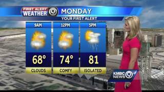 Cooler conditions to start the work week