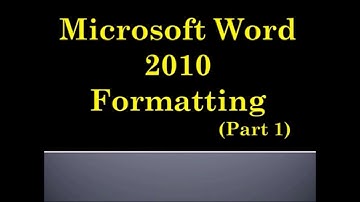Computer Science - Class 5 - Microsoft Word 2010 Formatting.( part 1)