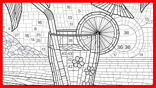 Color by Number app Tropical Cocktail Citrus Mosaic Art Stained Glass #coloringbook screenshot 5