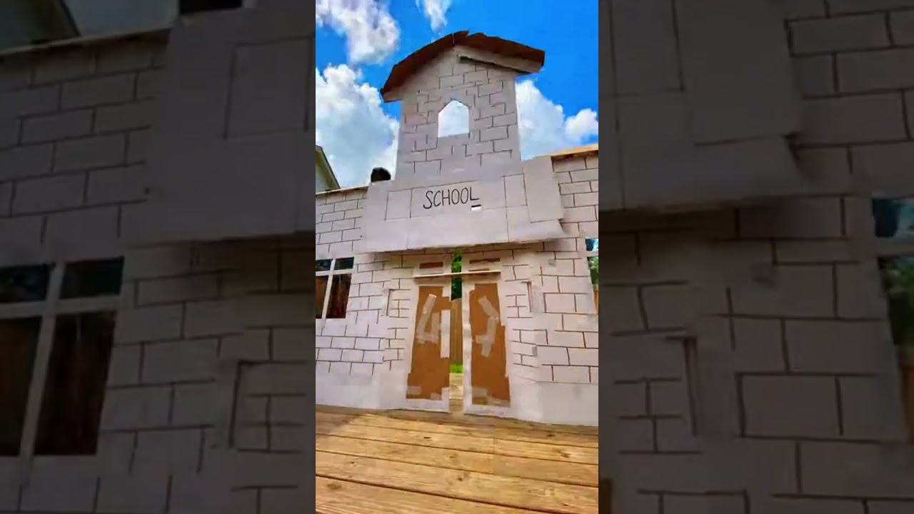 We Built a Life-Size School House! 🛠️ Huge Cardboard Fort Challenge for Kids