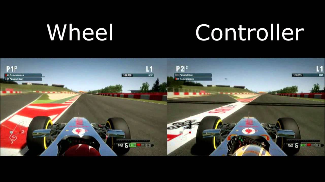 F1 2012 Wheel vs. Controller Comparison YouTube