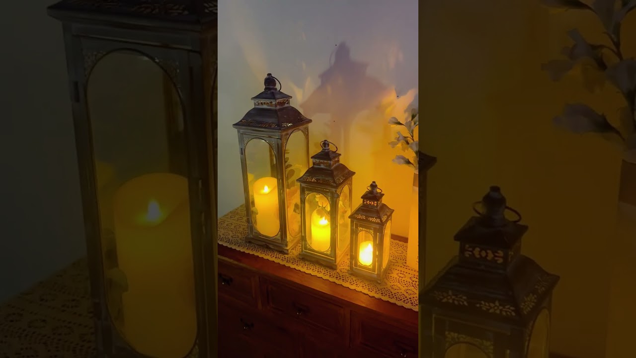 Timeless Trio Cement Grey Vintage Candle Lantern Set🕯️🕯️🕯️