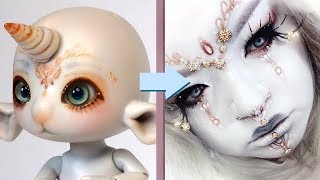 Ball Jointed Doll (BJD) Makeup Tutorial 白塗りメイク [人形メイク] ~Shironuri x BJD Faceup Series