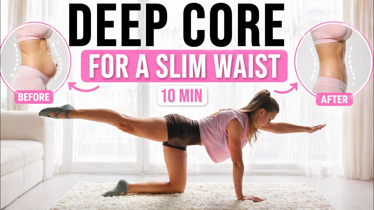 10 Min Pilates Abs Workout | Deep Core for a Slim Waist - YouTube