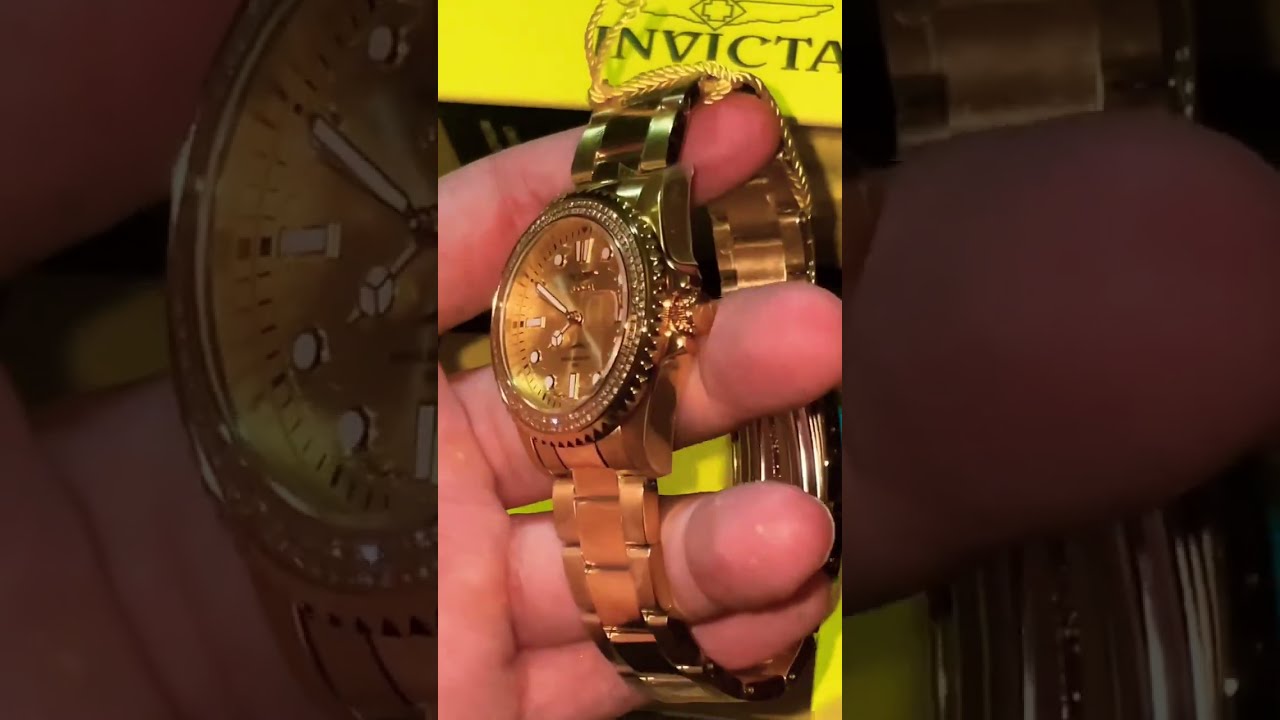 Invicta Pro Diver 0.592 Carat Diamond Women's Watch - 38mm, Gold (37983)