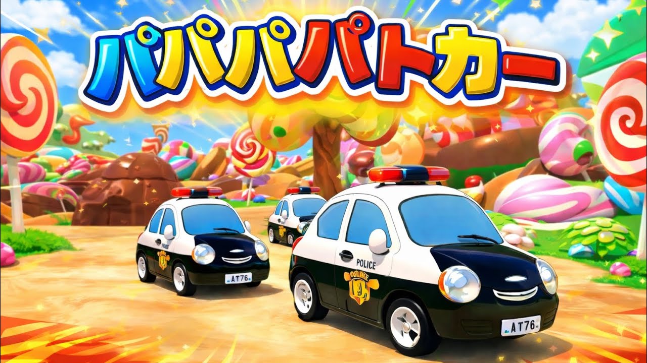 【子ども向け】パパパパトカー　のりもののうた♪ パトカーが走る！ウーウー！子供向け・手遊び・知育ソング｜キッズソング