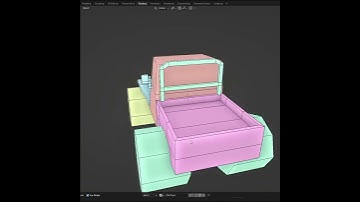 WIP Lowpoly truck without and with textured.