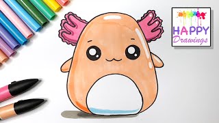 How to Draw an Axolotl Salamander Easy Cute SQUISHMALLOW by Happy Drawings 4,959 views 8 months ago 8 minutes, 9 seconds