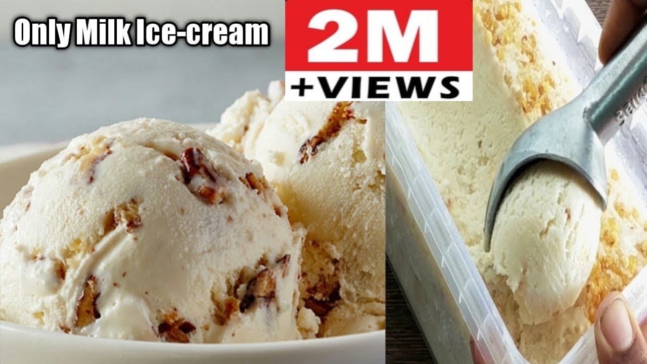 दूध और एक सीक्रेट सामग्री से बनाये बाजार जैसी Butterscotch Ice-cream बिना Fresh Cream .
