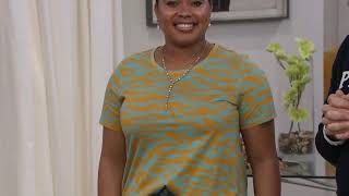 LOGO Principles by Lori Goldstein Cotton Modal Printed 26" Tee on QVC