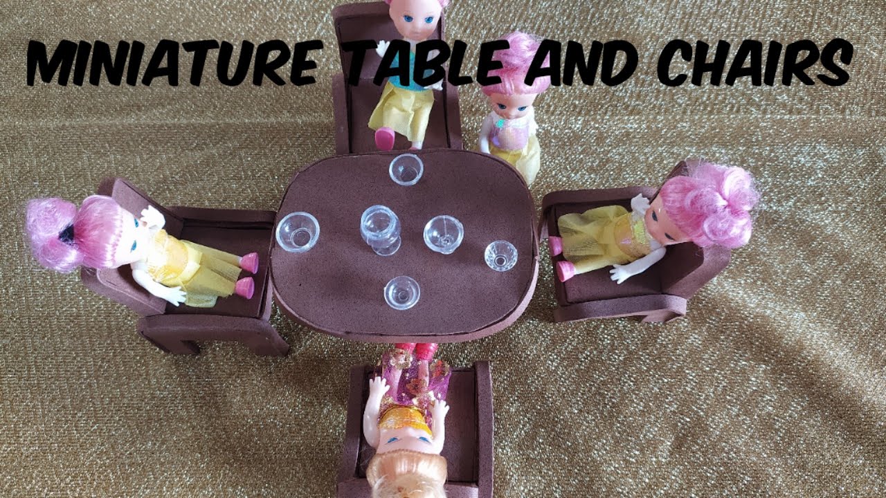 How to make Dining Table for Barbie | DIY Miniature Dining Set | DIY Barbie Simple Dining chair