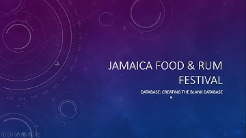 CSEC IT: Food and Rum Festival SBA | Database | Blank Database
