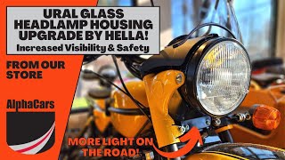 Ural Motorcycle Glass Headlight Upgrade by Hella with H4 LED Bulb