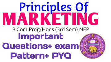 Principles of MARKETING Important Questions, Exam Pattern+ PYQ DU Sol Ncweb Regular 3rd Semester
