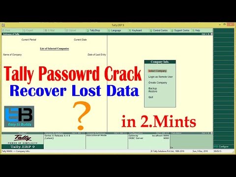 Recover Tally Data and Company Password I Crack Tally Password I