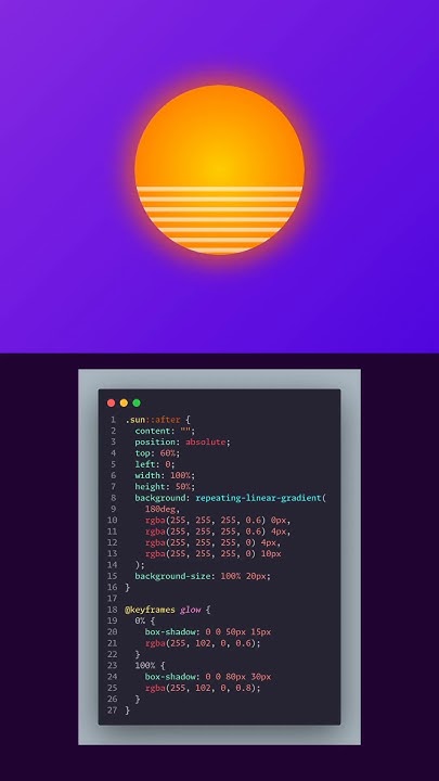 vaporwave sun - css only #coding #html #frontend #htmlcss - YouTube