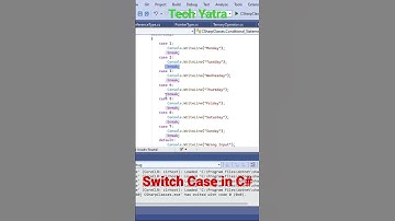 Switch Case in C# #csharp #dotnet #programmingshorts #codingshorts #techyatra #programming #coding