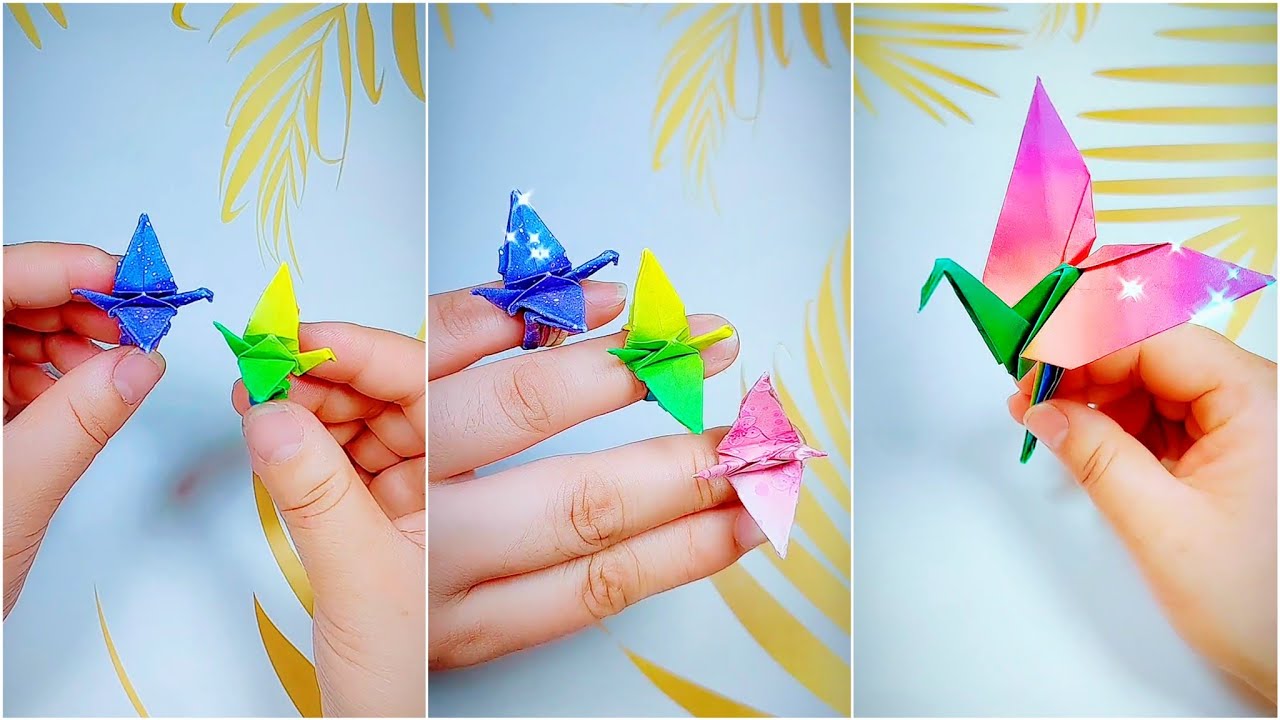 Nhẫn hạc giấy siêu hay gấp giấy • paper crane ring Oriagmi YouTube