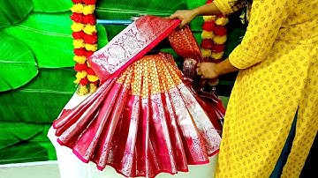 Quick and Easy Varamahalakshmi Saree Draping 🪷 How to Drape Saree for Varamahalakshmi#trending#viral