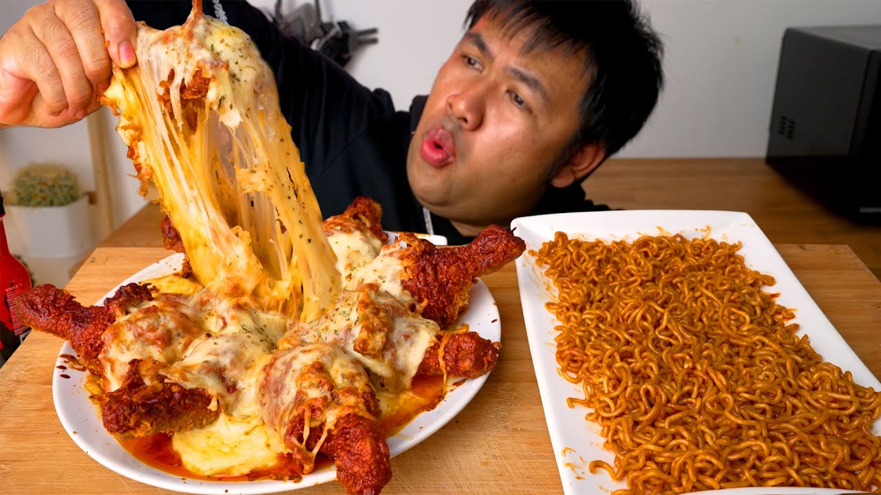 มาม่าชีสเกาหลี Update New ไก่ทอดอบชีส พิซซ่าเผ็ดเกาหลี มาม่าเผ็ดx2 : BANKII