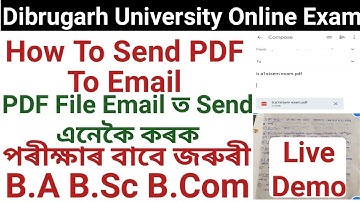 How To Send PDF File To Email || Dibrugarh University Online Exam || PDF Send To Email