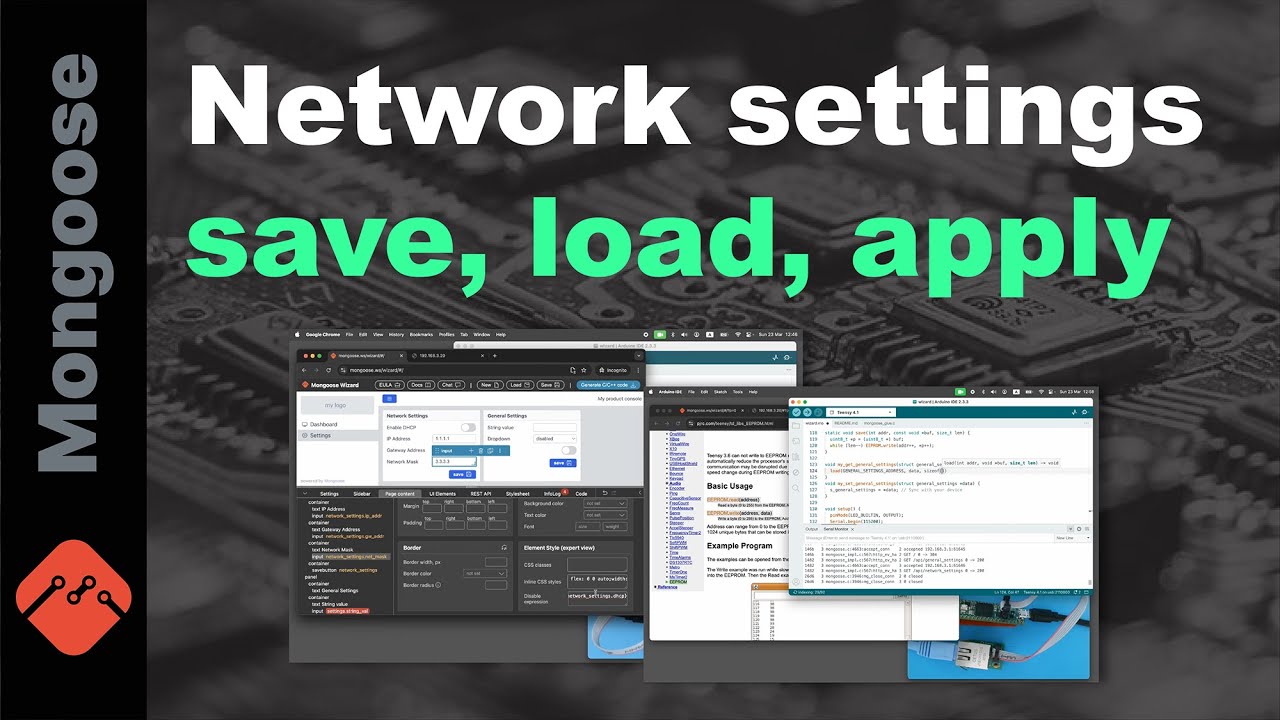 Embedded dashboard tutorial - network settings save, load and apply ...