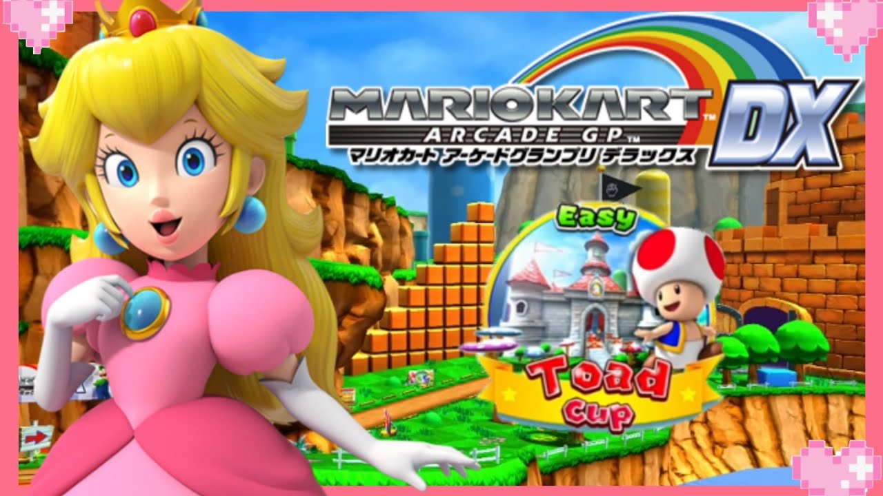 💗 Mario Kart Arcade GP DX (Toad Cup) Peach Gameplay 💗