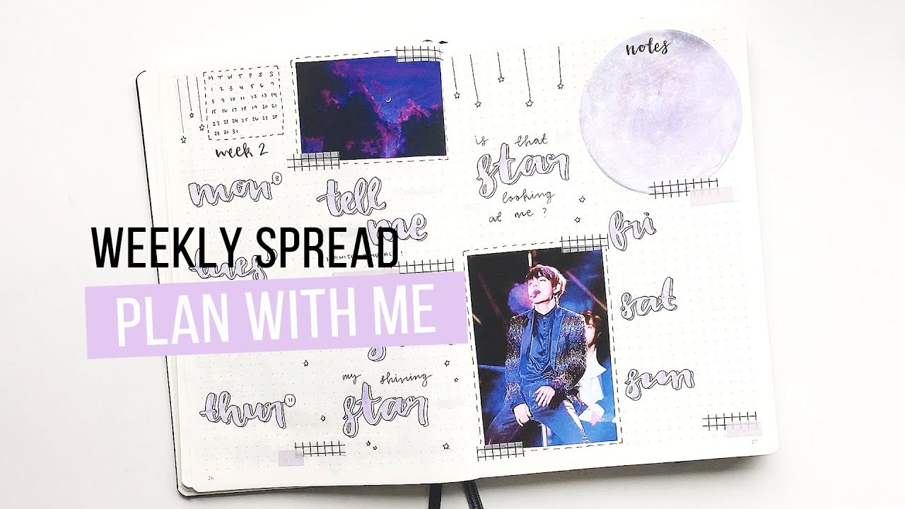 kpop bullet journal | plan with me | january 2018 weekly spread #1