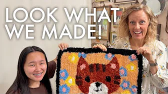 WE TUFTED OUR OWN CAT RUG FOR THE CAT LADY BATHROOM!