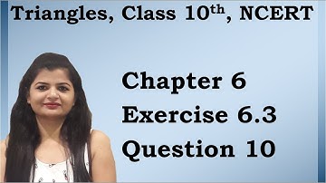 Triangles | Chapter 6 Ex 6.3 Q - 10 | NCERT | Maths Class 10th