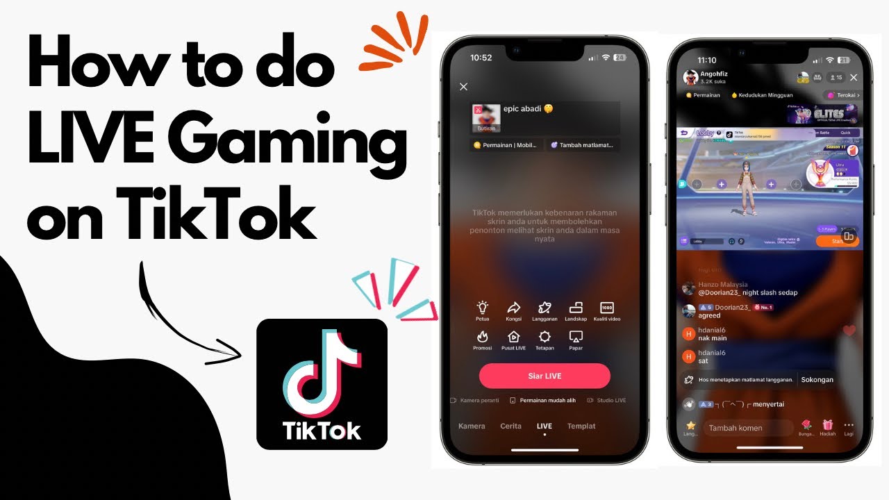 Eng Cara Set LIVE Gaming Di TikTok Guna IPad IPhone YouTube 