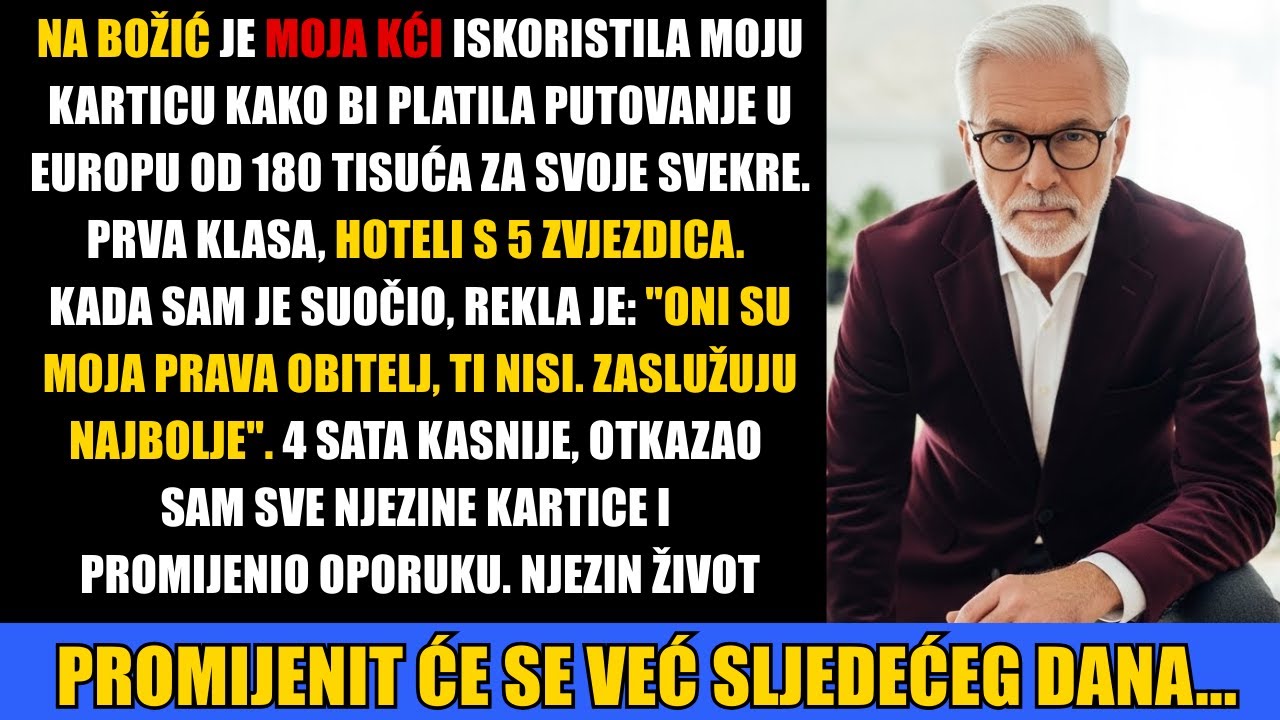 Na Božić je moja kći iskoristila moju karticu za putovanje svekra i svekrve: 