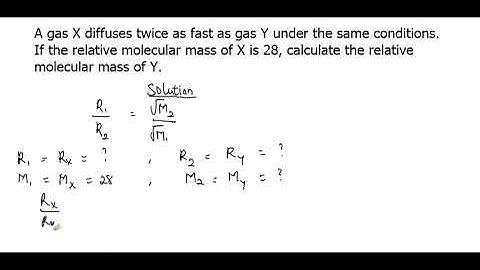 A gas X diffuses twice as fast as gas Y under the same conditions. If the relative molecular mass...