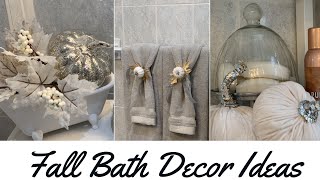 DECORATE WITH ME | SMALL BATHROOM FALL DECOR IDEAS +DOLLAR TREE  DIY