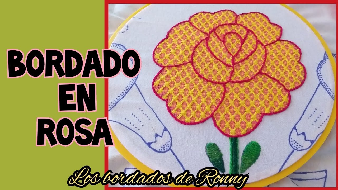 Bordado en rosa | CANASTA DE FLORES | Los bordados de Ronny.