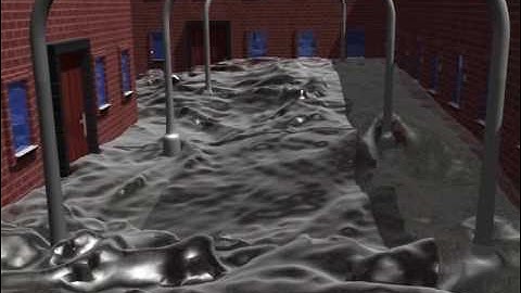 Blender Tsunami Flood simulation