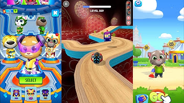 Talking Tom Hero Dash vs Talking Tom Blast Park vs Going Balls Level 230 (Android iOS)