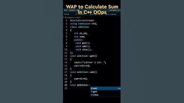 WAP to Calculate Sum In C++ OOPs #shorts #youtubeshorts #coding #cpp