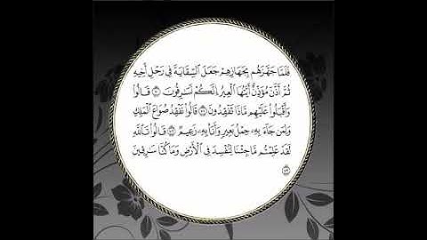 سورة يوسف مكررة آية : ( 70 إلى 73 )