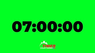 7 Hour Green Screen Timer | Black Text Countdown with Alarm