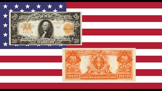 1922 Large Size 20 $ dollar dollars  Gold Certificate George Washington  bill