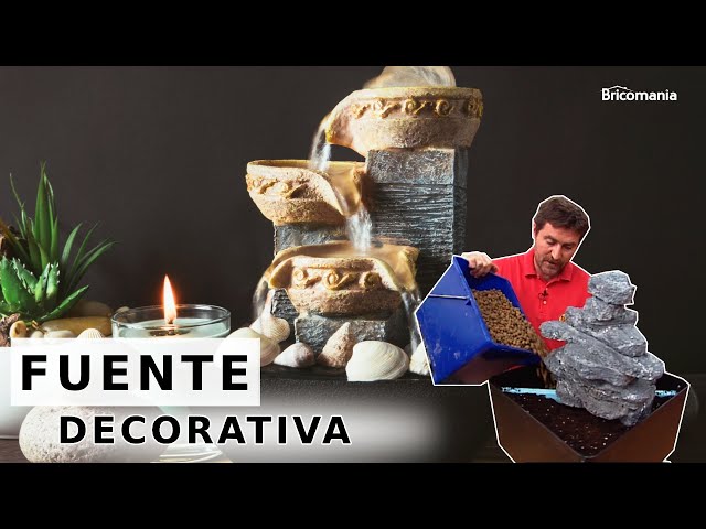 Cómo hacer una FUENTE DECORATIVA / Cascada casera para interiores //  Bricomania 