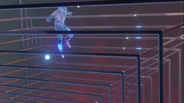 Slow Motion Space Jump - Neon Retrowave/Synthwave Motion Graphics Background Video