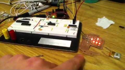 Binary watch v1 prototype external debug test (MSP430)
