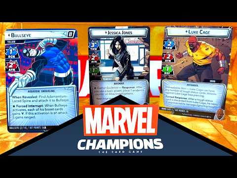 MARVEL CHAMPIONS Solo Playthrough with Jessica Jones and Luke Cage vs Bullseye