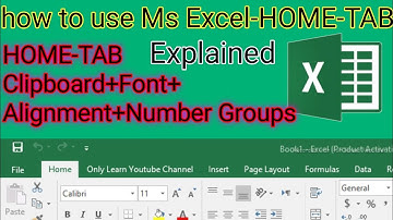Ms Excel Tutorial for beginner,Home menu clipboard, font, alignment, & Number section in ms Excel