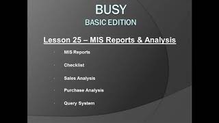 Lesson 25 - MIS Reports - Hindi