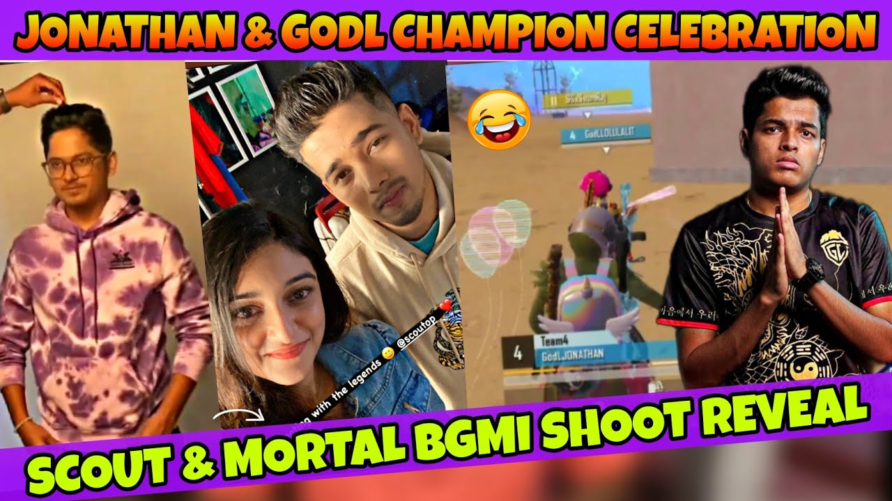Scout & Mortal Bgmi Shoot Reveal | Jonathan & Godl Oneshot Champion Celebration😂