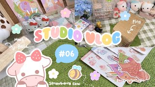 Studio Vlog 006 Unboxing Enamel Pins, Making Stickers, Packing Orders